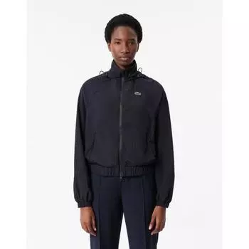 LacoSte Women S Short Nylon Hooded Track Jacket Bf1105 54n Hde 034