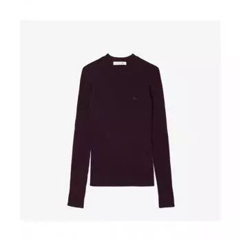 LacoSte Women S Slim Fit Ribbed Crewneck Sweater [темно-коричневый] 034