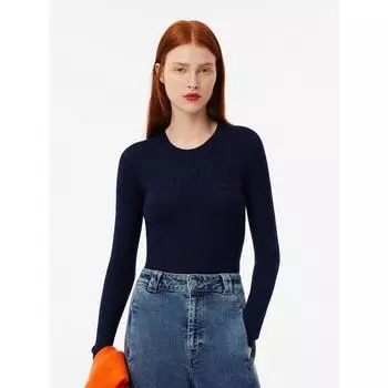 LacoSte Women S Slim Fit Ribbed Crewneck Sweater Af2576 54n 166 q2nAf2576 54n166 034