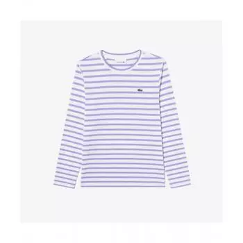 LacoSTe Women S STriped Long Sleeve T ShirT [lighT Purple] 034