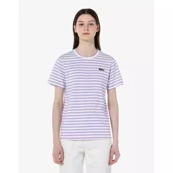 LacoSTe Women S STriped ShorT Sleeve T ShirT Tf251e 54g Iy2 036