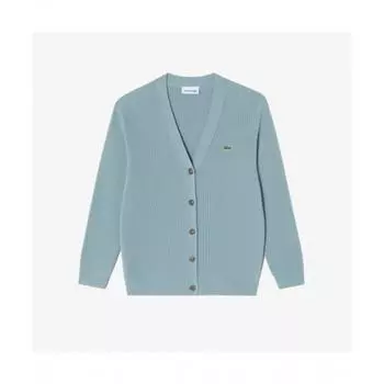 Lacoste Женский водонепроницаемый кардиган с V-образным вырезом [бирюзовый] 034