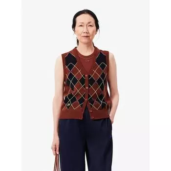 Lacoste Womens Argyle Sweater Vest Af2569 54n I62 q2nAf2569 54nI62 034