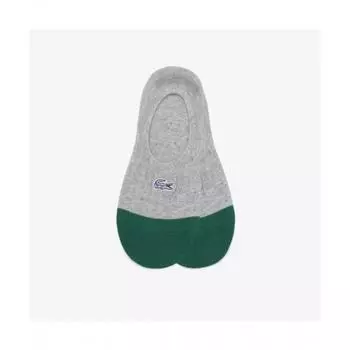Lacoste Womens Color Block No Show Socks [melange Gray] 0TU