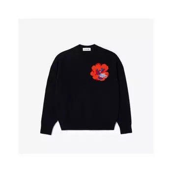 Lacoste Womens Flower Croc Crewneck Sweater Af7028 54n 166 034
