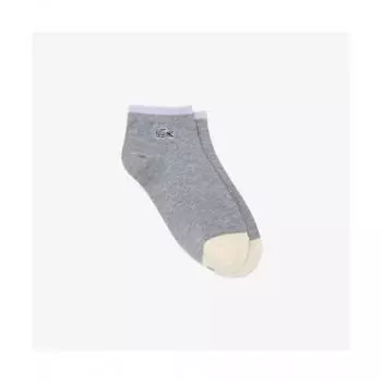 Lacoste Womens Tipping Point Ankle Socks [melange Gray] 0TU