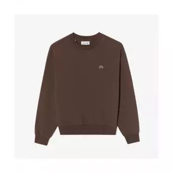 LacoSte Женская базовая толстовка с круглым вырезом [темно-коричневая] 036