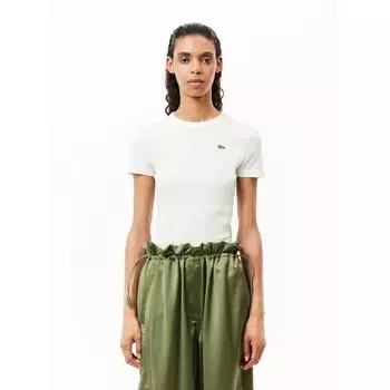 LacoSTe Женская футболка S в рубчик с коротким рукавом Tf5538 54n 70v q2nTf5538 54n70v 034