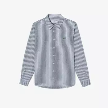 LACOSTE Женская льняная рубашка в полоску [Темно-синий]