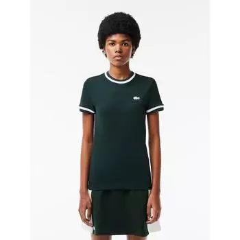 Lacoste Женская облегающая футболка с коротким рукавом и отворотом TF7221 54G TE2 Q2NTF7221 54GTE2 034