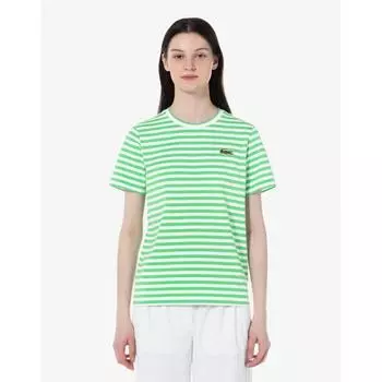 LacoSTe Женская полосатая футболка с коротким рукавом Tf251e 54g Uyx 036