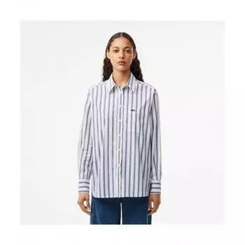 Lacoste Женская рубашка большого размера из поплина [синяя] 034