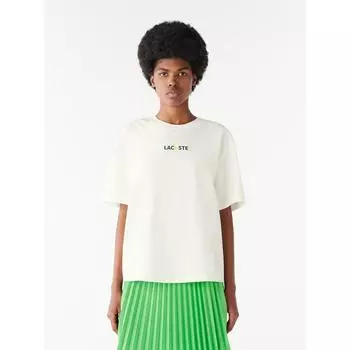 Lacoste Женская теннисная футболка Overfit с коротким рукавом TF7293 54G 70V Q2NTF7293 54G70V 034