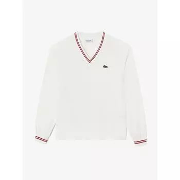 Lacoste Женская тканая футболка с V-образным вырезом для занятий в лыжных гонках SF801E 54N 70V Q2NSF801E 54N70V 036