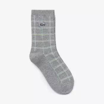 LACOSTE Женские носки в клетку [Серый Меланж]