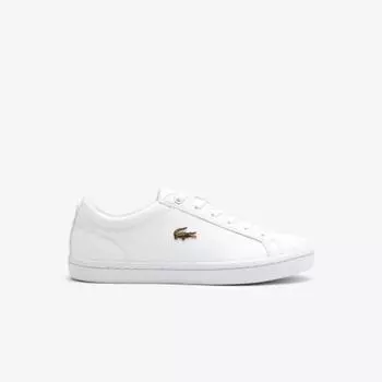 LACOSTE Женские прямые кроссовки золотистого цвета под крокодила [белый] 220