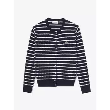LACOSTE Женский кардиган с круглым вырезом и косами AF091E 54N HDE Q2NAF091E 54NHDE