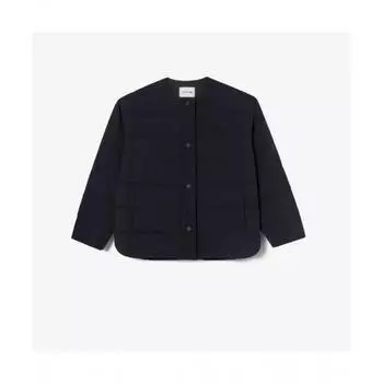 LACOSTE Женский легкий пуховик с круглым вырезом [Черный]