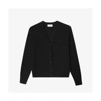 LacoSte Women S V Neck Soft Wool Cardigan [black] 034