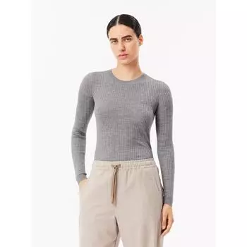 LacoSte женский облегающий свитер с круглым вырезом в рубчик Af2576 54n Cca q2nAf2576 54nCca 034