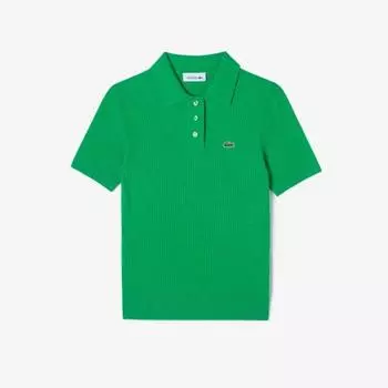 LACOSTE Женский свитер-поло с короткими рукавами [зеленый]