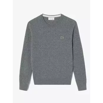 LacoSte Женский свитер с круглым вырезом и косой вязкой Af073e 54n Uwc q2nAf073e 54nUwc 034