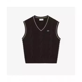 LACOSTE Женский жилет Tipping Point Cable [Коричневый] 034