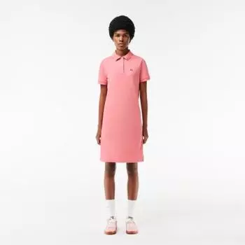LACOSTE Женское классическое платье-поло с короткими рукавами [Salmon Pink]