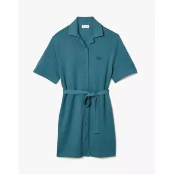 Lacoste Женское платье-рубашка с открытым воротником из льняной смеси Ef7765 54 г Iy4 034
