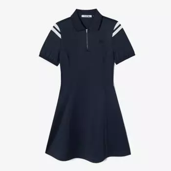 LACOSTE Женское теннисное трикотажное платье Color Point [Темно-синий]