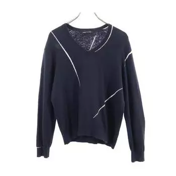 LAD MUSICIAN Long sleeve V neck knit 44 black sweater Men s Used