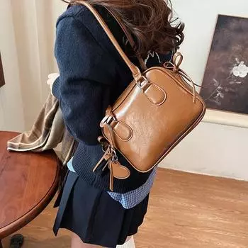 Ladies bag 2024 new trendy 2024 fashion foreign style shoulder messenger bag this year popular portable small square bag чёрный