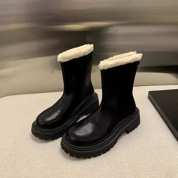 Ladies Boots Non-slip New Winter Round Head 2024 Hot Sale Wear Resistant Non-slip Fashion Outdoors Women Shoes Botines Mujer 35