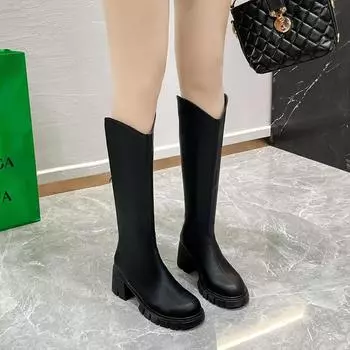 Ladies Boots Tassel Long Footwear Winter Knee High Shaft Black Shoes For Women Stylish Offer On Promotion Waterproof Pu 39 35
