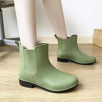 Женская британская мода низкая труба нескользящая резиновая обувь для отдыха на открытом воздухе 36