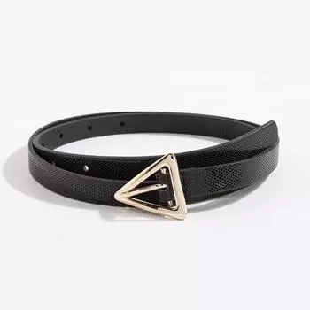 Ladies Buckle Triangular Waist Belt With Geometric Design For Trendy Outfits