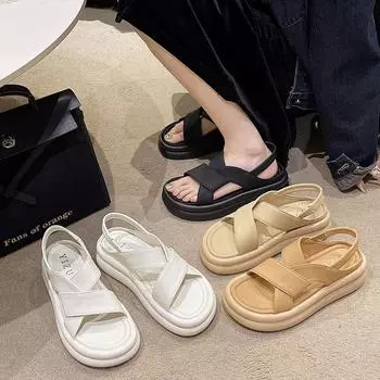 Женские римские сандалии на эластичной платформе 35