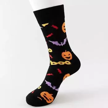 Ladies Fall and Winter Trend Funny Pumpkin Halloween Tube Socks 1 pair