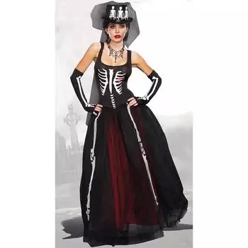 Женские костюмы на Хэллоуин, костюмы невесты-призрака-скелета, косплей, костюмы для игры в ведьм, униформа S