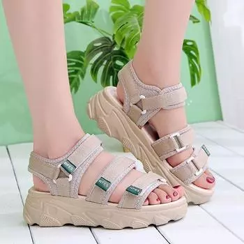 Женские босоножки с полым каблуком 35 чёрный