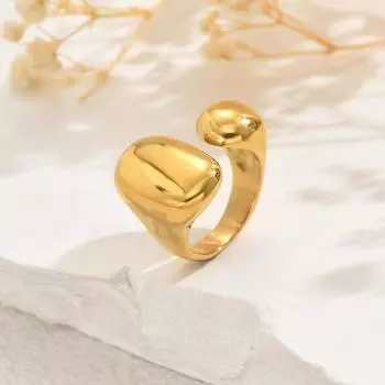 Ladies jewelry, geometric twist ring, versatile high-end irregular design, open index finger ring