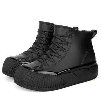 Ladies Men s New Style Waterproof PVC Duck Boots Lightweight Knee-height Rain Snow Shoes Rubber Insole Rain Boots for Adults 36