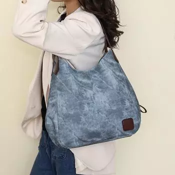 Женская сумка для мамы, большая вместимость, модная сумка через плечо из мытой кожи, переносная женская сумка-мессенджер чёрный