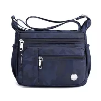 Ladies New Large Capacity Nylon Cloth Casual Shoulder Bag Blue Camouflage small size