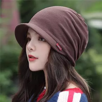Ladies s Knitted Head Cap Ladies Fashion Windproof Warm Thicken Hats Simple Solid Color Hat For WomenNew Autumn Winter Hat хаки