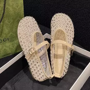 Ladies Sandals Summer New Flat Mesh Hollow Luxury Brand Women s Sandals Sexy and Comfortable Mary Jane Office Women s Slippers 35