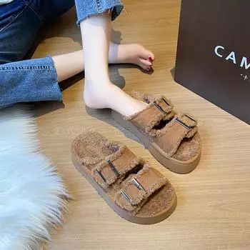 Ladies Shoes 2024 Fashion Basic Women s Slippers Hot Sale Peep Toe Daily Slippers Women High Quality Belt Buckle Flat Slippers 35