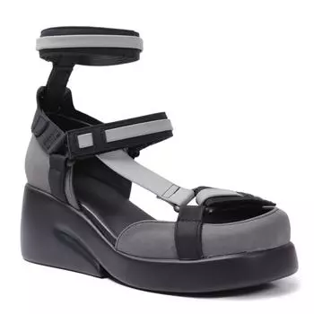 Ladies Shoes 2024 High Quality Buckle Strap Women s Sandals Fashion Peep Toe Beach Sandals Women New Solid Light Flat Sandals 35 серый