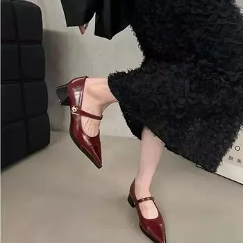 Ladies Shoes Buckle Strap Women s High Heels Fashion Shallow Solid Office and Career Sexy Pointed Toe Heels Women 35