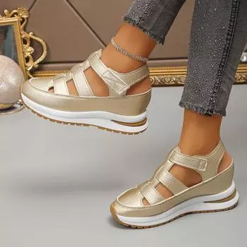 Ladies Shoes High Quality Buckle Strap Closed Toe Office Sandals 43EU/CN44 белый